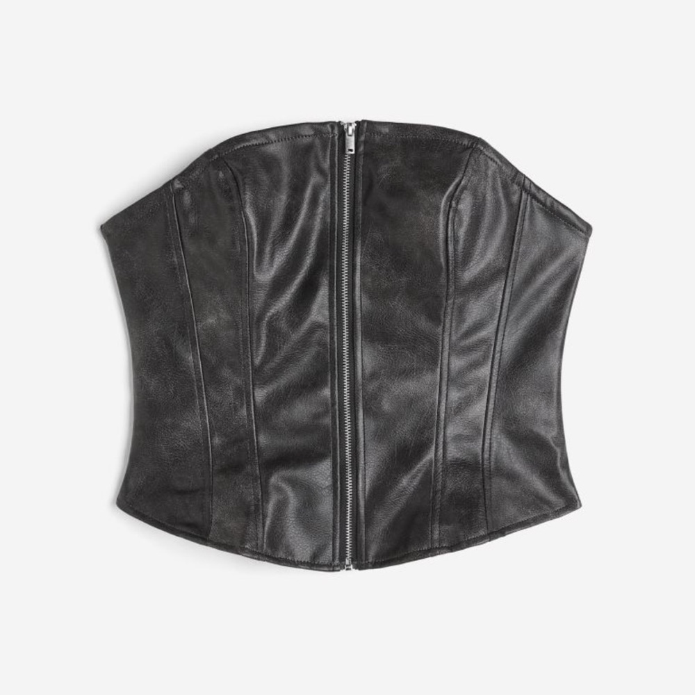 Coated Corset-Style Top